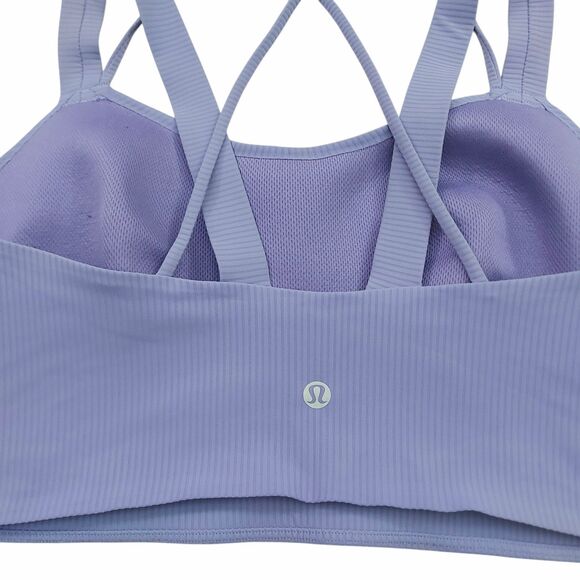 Lululemon Ribbed Bra Womens 10/12 Lilac Like a Cloud Longline D/DD Cup Yoga - Picture 10 of 12